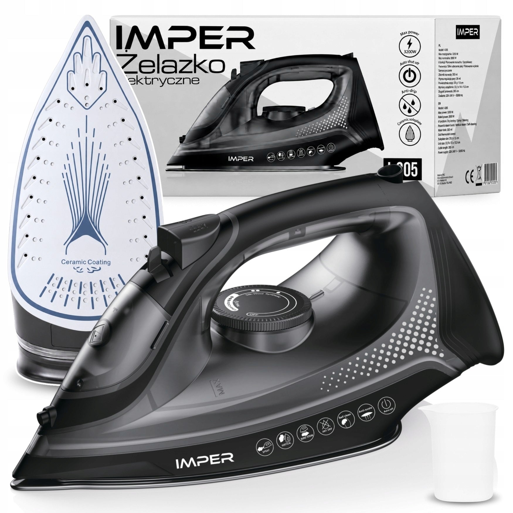 STEAM IRON HAND CERAMIC ANTI DRIP ANTI INCHC STRONG FIREFIGHTER 3200W