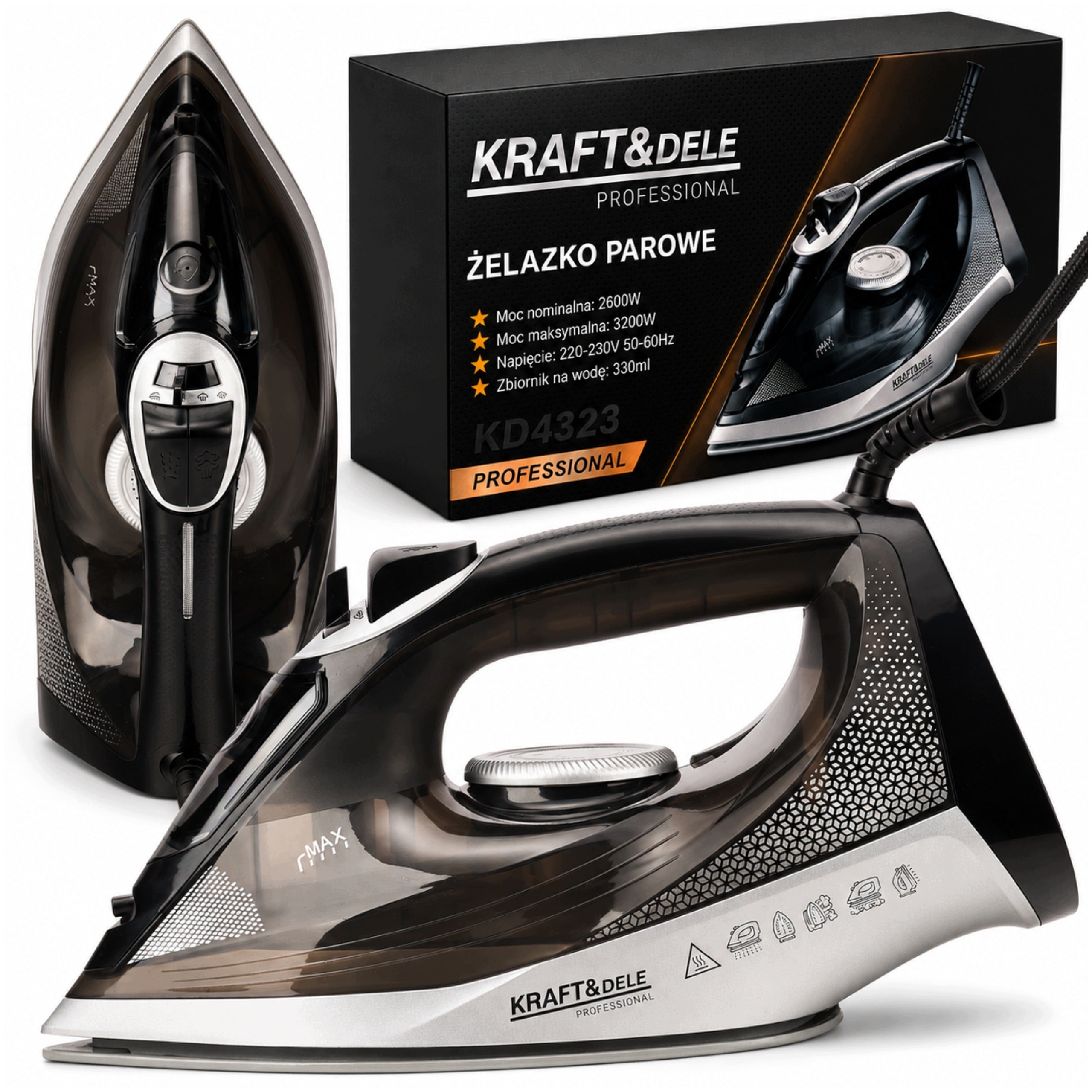 STEAM IRON HAND CERAMIC FIREFIGHTER 3200W ANTI DRIP ANTI CALC STRONG