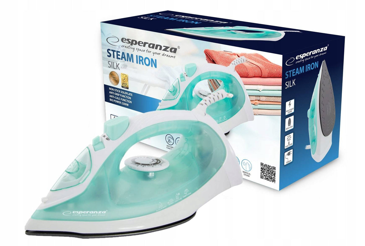 STEAM IRON NONSTICK FOOT FOR CLOTHES IRONING STEAM EJECTION 2200W Packaging status original