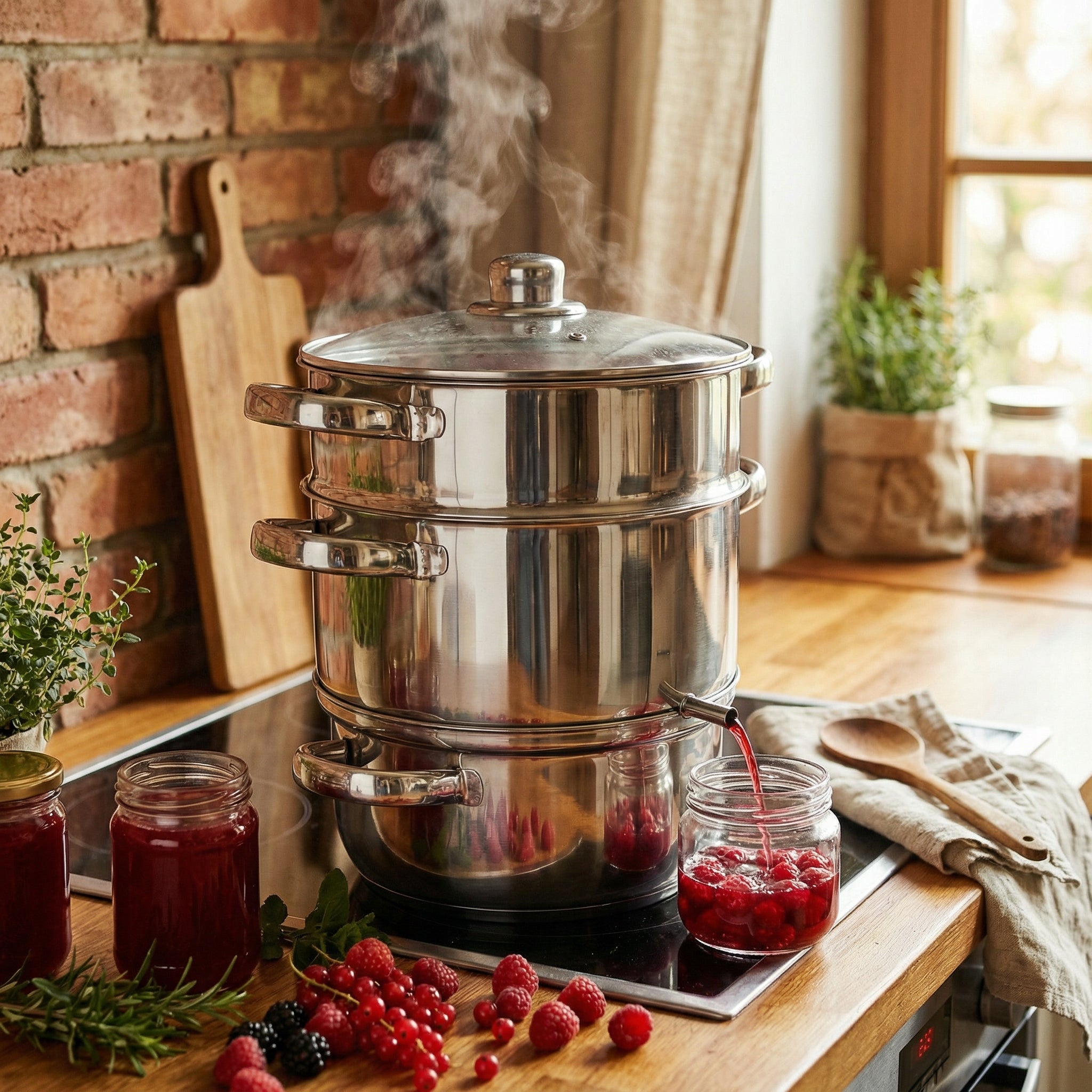 STEAM JUICER STEAMING POT 8L 4 EL. FOR FRUITS AND VEGETABLES Packaging status original