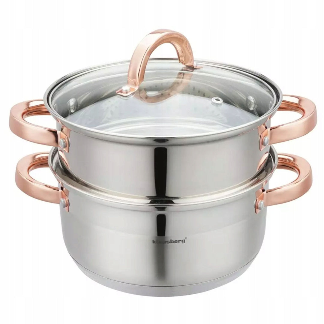 STEAM POT KLAUSBERG 3 ELEMENT. 20cm KB-7728 ROSE GOLD Brand Klausberg