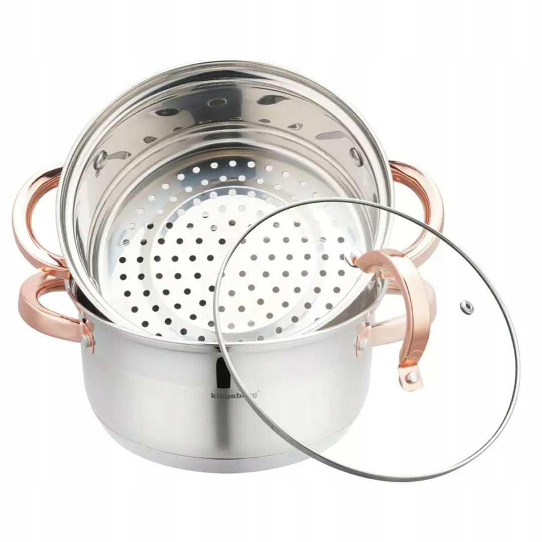 STEAM POT KLAUSBERG 3 ELEMENT. 20cm KB-7728 ROSE GOLD