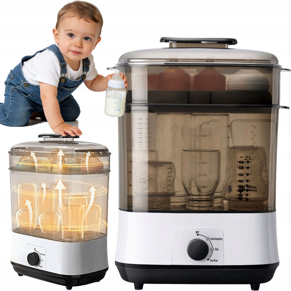 STEAM STERILIZER 630W LARGE CAPACITY FOR BABY BOTTLES AND ACCESSORIES