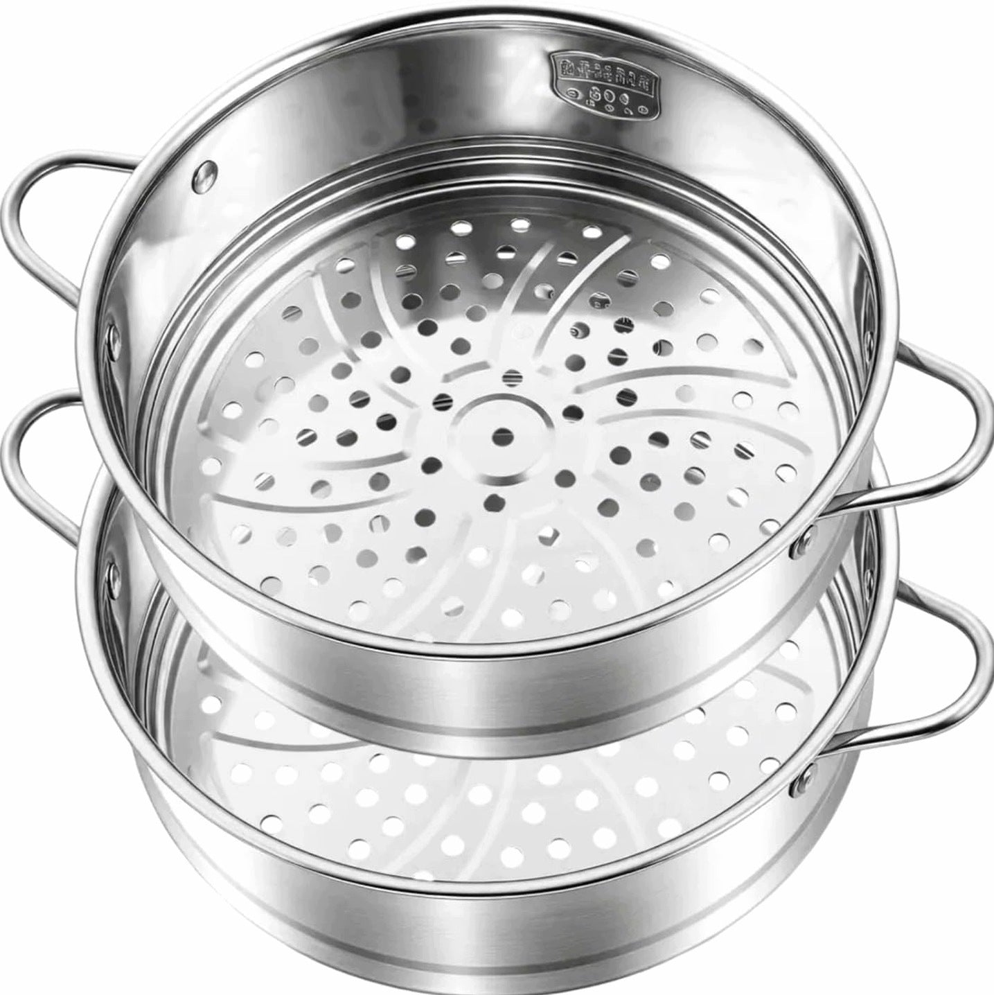 STEAMER CARTRIDGE SET OF 2 PIECES 20 CM STAINLESS STEEL GRILLE VEGETABLES EGGS