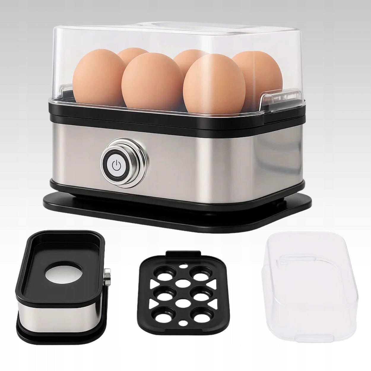STEAMER EGG COOKER 6 EGGS OMELET VEGETABLES ELECTRIC SCOOP 200W Manufacturer code JAJOWAR AUTOMAT DO GOTOWANIA JAJEK MEMFLOW