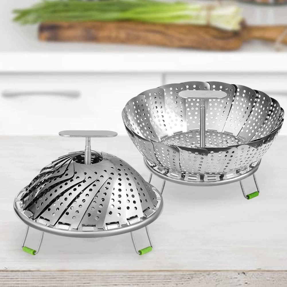 STEAMER INSERT FOLDING ADJUSTABLE STAINLESS STEEL HANDLE 14-24 CM Capacity 1 l