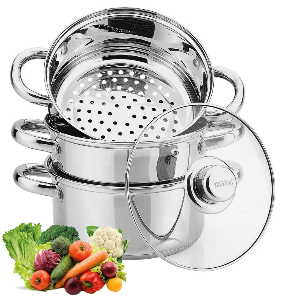 STEAMER POTS INDUCTION Pot with lid steel for steaming