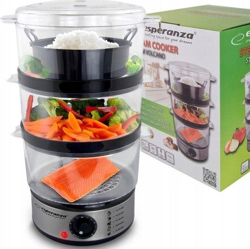 STEAMER STEAM COOKER STEAMING DOUBLE-DECKER TRANSPARENT 400W 7,5L