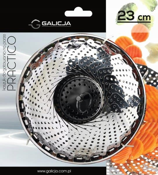 STEAMER STEAMING STRAINER STAINLESS STEEL STRAINER DIAMETER 23 CM UNIVERSAL Brand Galicja