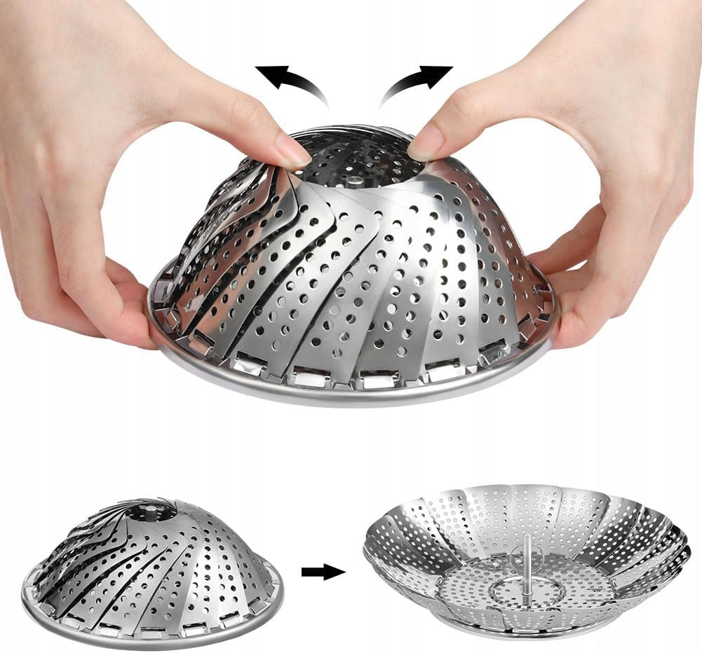 STEAMING BASKET SIEVE STAINLESS STEEL FOR VEGETABLES FOLDING LARGE Brand no brand