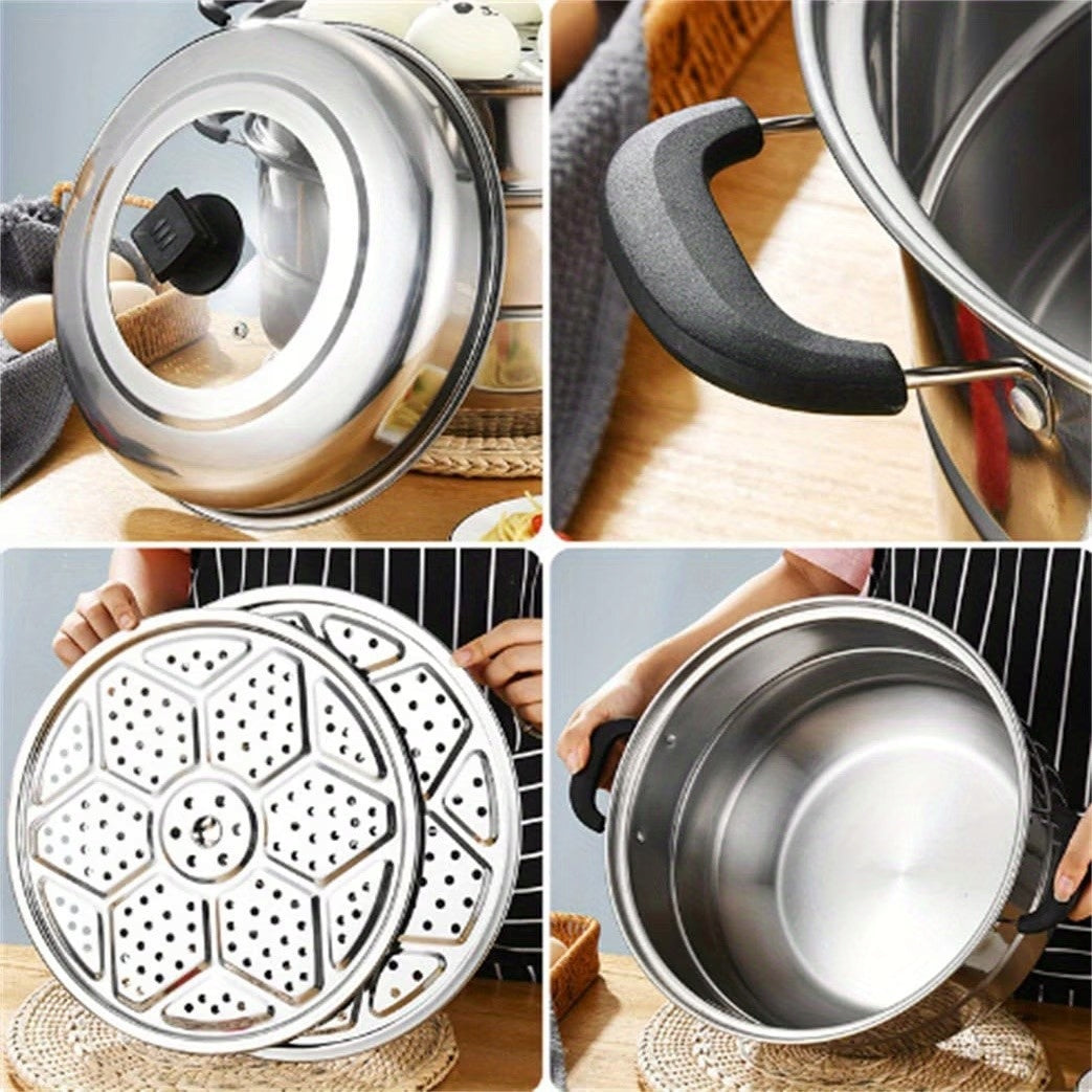 STEAMING POT 28CM STEAMER STEAM POT STEEL INDUCTION GAS Brand no brand