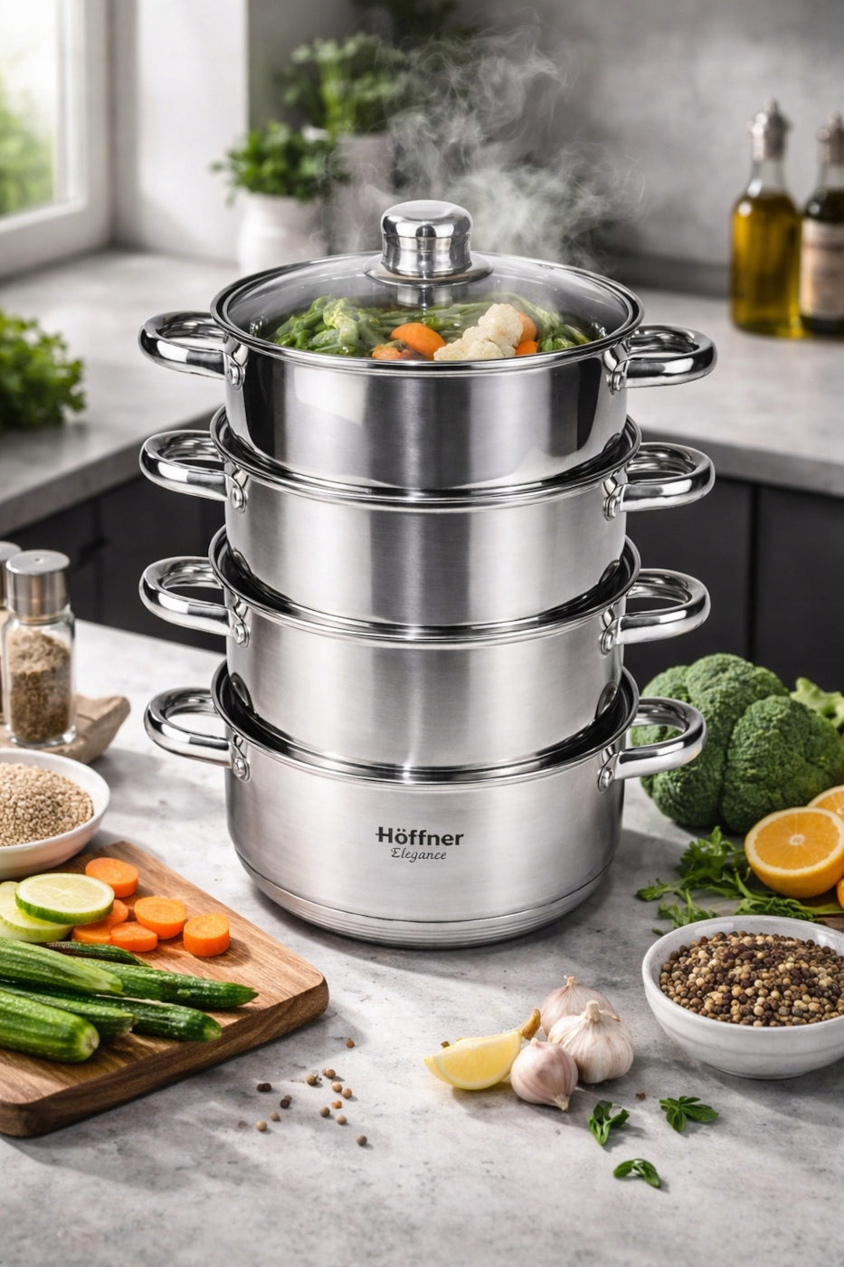 STEAMING POT STEAMER 2 L POT INDUCTION GAS POTS Packaging status original