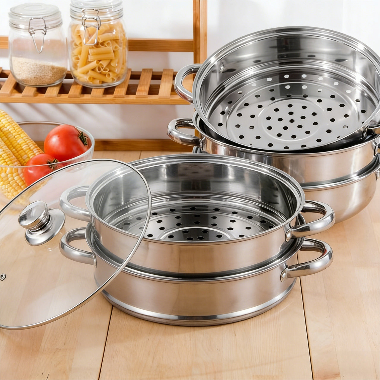 STEAMING POT STEAMER 4,3L POT INDUCTION GAS POTS Packaging status original