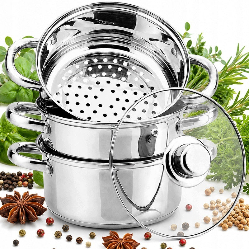 STEAMING POT STEAMER18CMX25CM INDUCTION GAS POTS