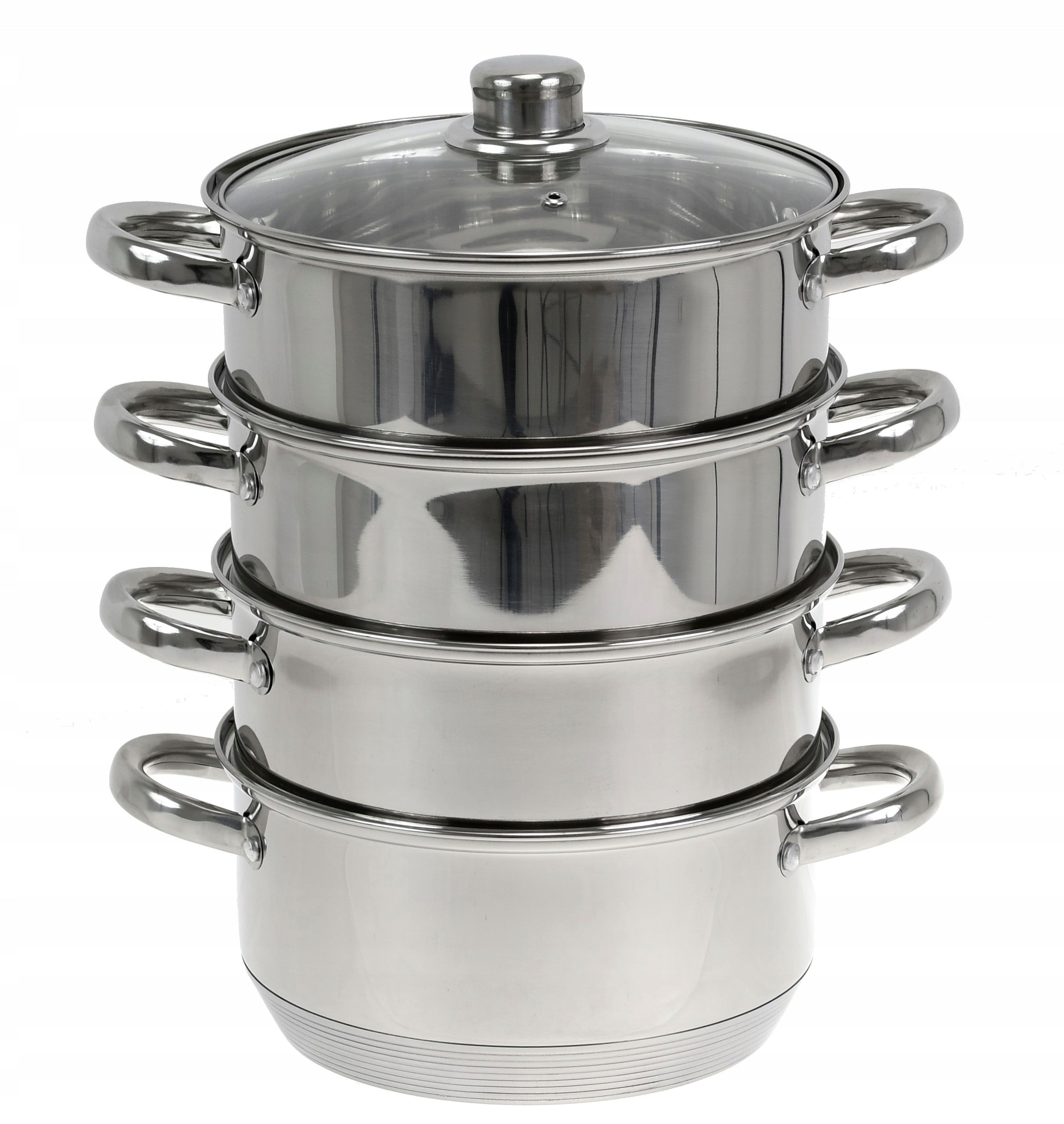 STEAMING POTS set 5 pcs. 20cm. POT 3.8 L GAS INDUCTION Packaging status original