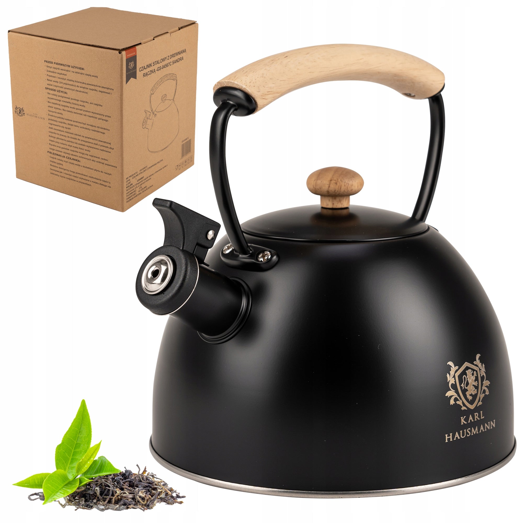 STEEL KETTLE 2.5L BLACK SANDRA GS-04567C