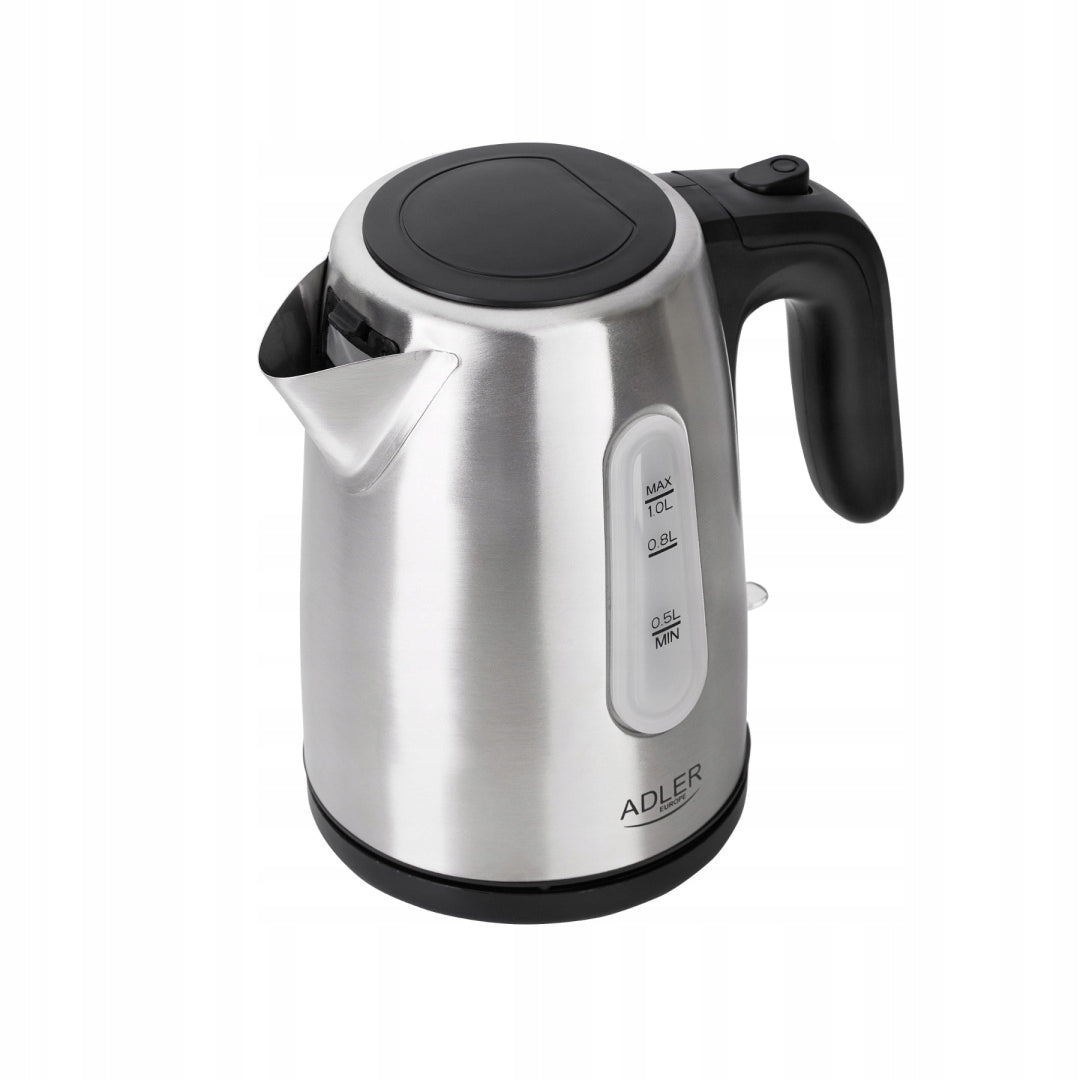 STEEL KETTLE ELECTRIC CORDLESS 1L ENERGY SAVING 1200W SILVER Brand ADLER