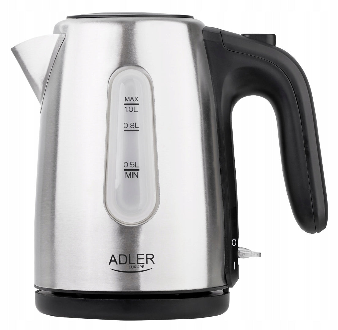 STEEL KETTLE ELECTRIC CORDLESS 1L ENERGY SAVING 1200W SILVER Packaging status original