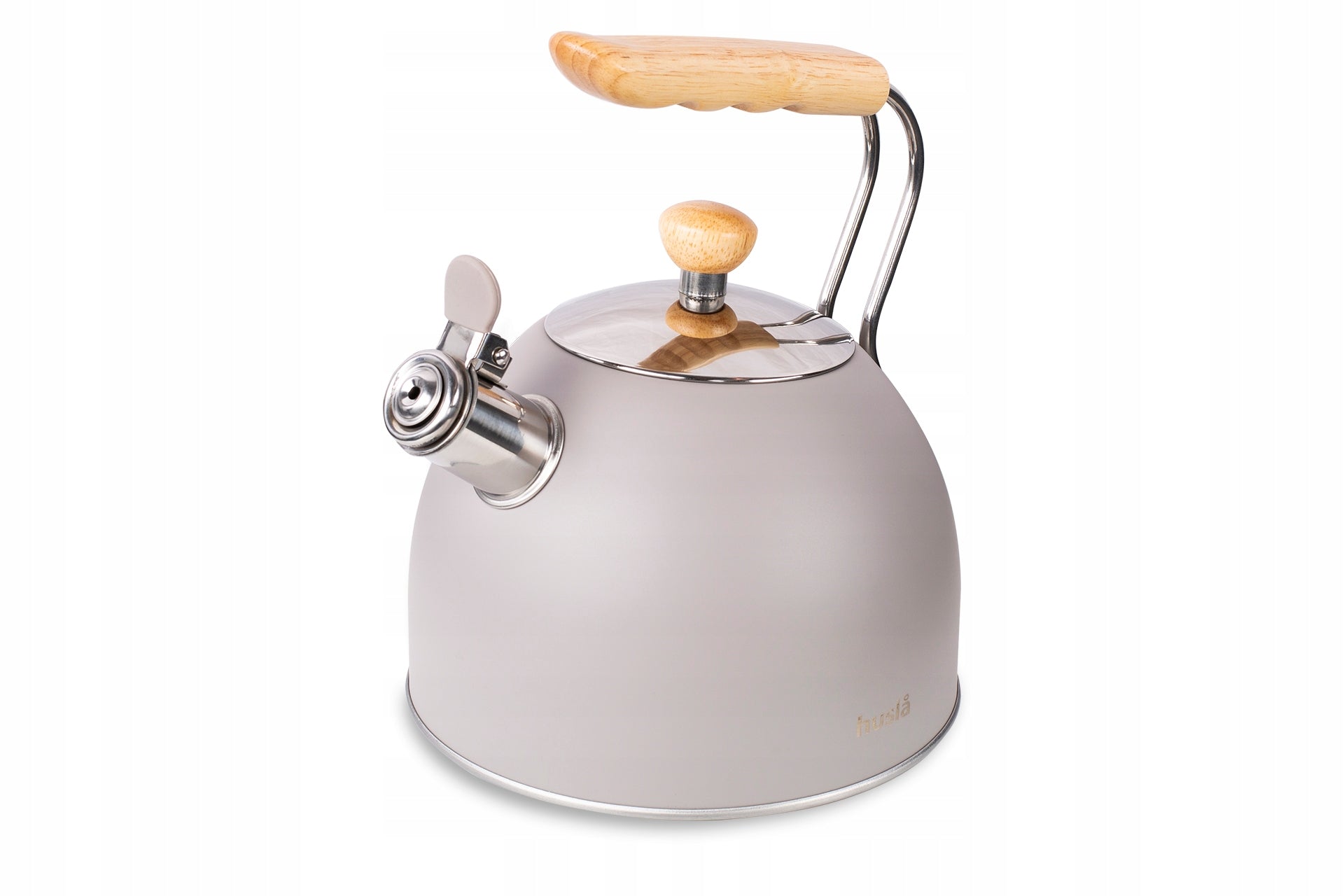 STEEL KETTLE FOR GAS 2,5L GREY WITH WHISTLE WOODEN HANDLE INDUCTION EAN (GTIN) 5900378739074