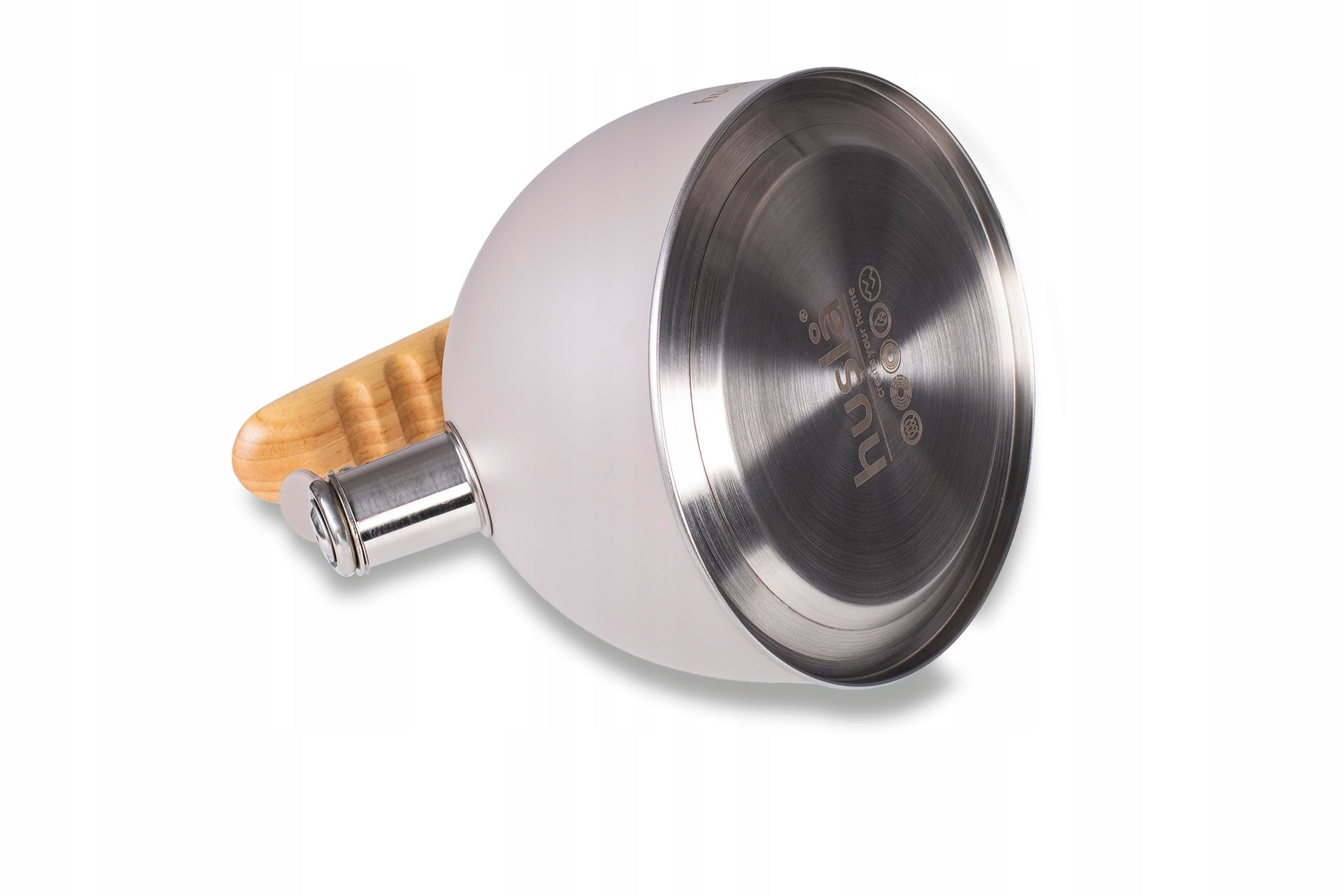 STEEL KETTLE FOR GAS 2,5L GREY WITH WHISTLE WOODEN HANDLE INDUCTION Manufacturer code 73907