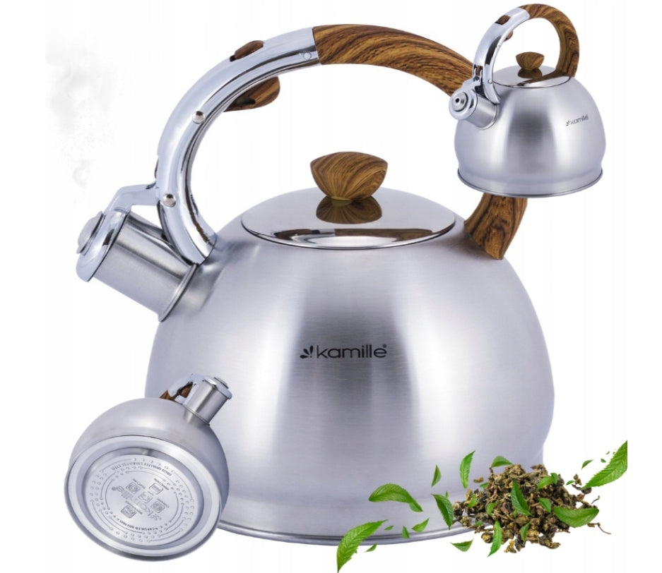 STEEL KETTLE WITH WHISTLE INDUCTION GAS 2,0 L KAMILLE