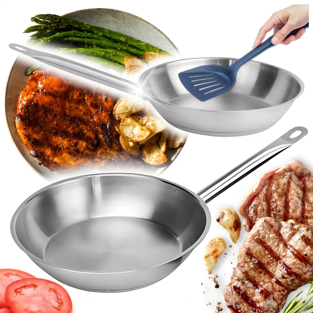 STEEL PAN FOR FRYING STEAKS NON-STICK INDUCTION GAS 24 CM