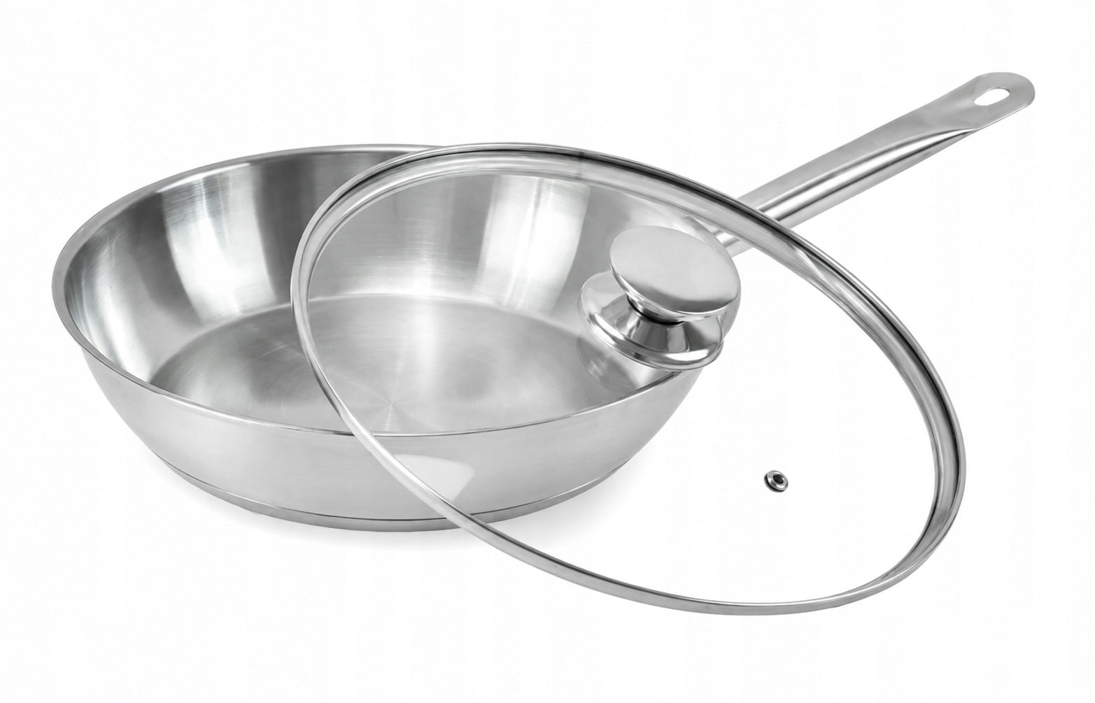 STEEL PAN made of STEEL with LID 28cm GASTRO healthy frying EKO thick Brand Rossner Austria
