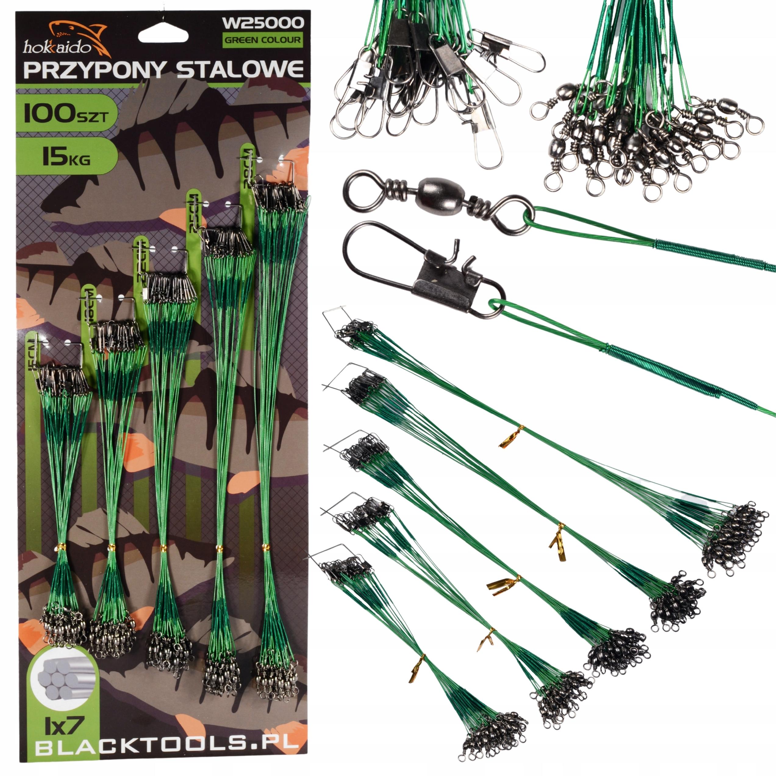 STEEL PIKE RIGS 100 PCS 5 SIZES 15-28cm HOKKAIDO
