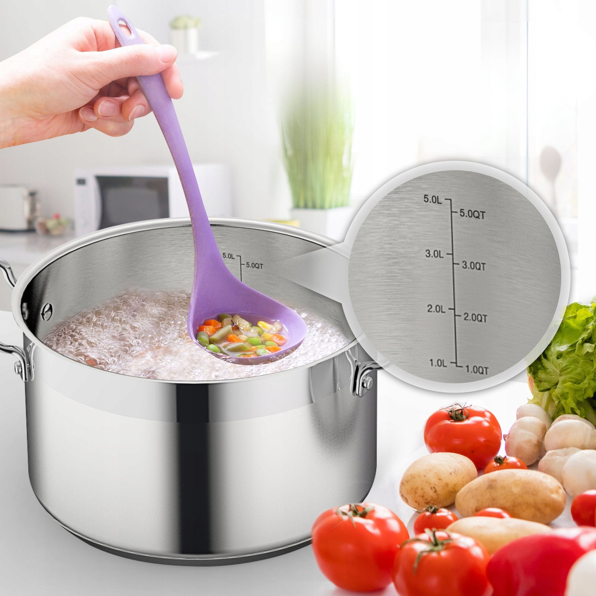 STEEL POT WITH LID 4L INDUCTION NUTRICHEF HANDLES Manufacturer code NCSPT5Q