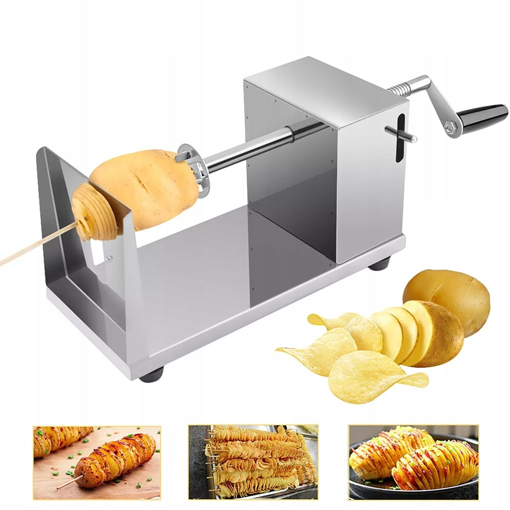 STEEL PROFESSIONAL MACHINE FOR TWISTED POTATO CHIPS STICKS Manufacturer code Krajalnica do ziemniaków