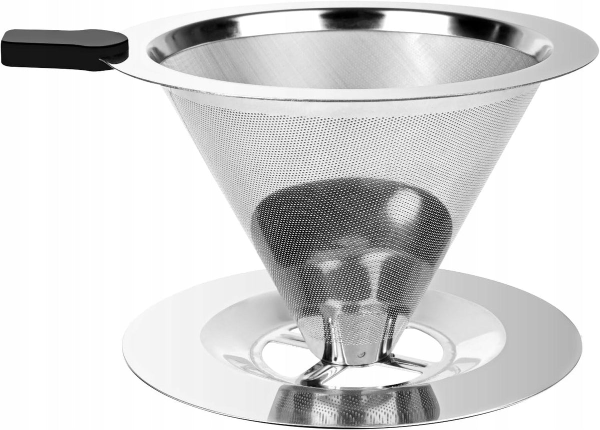 STEEL REUSABLE COFFEE FILTER ESPRESSO MACHINE FILTER STRAINER OVERFLOW