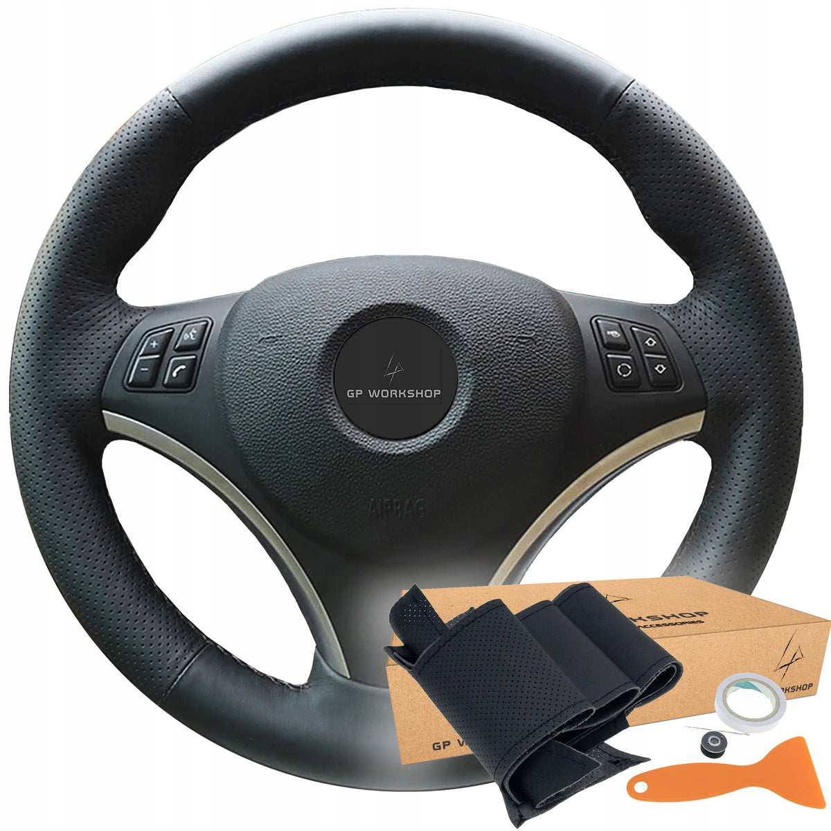 STEERING WHEEL COVER HEM FOR BMW E90 E91 E92 E93 E87 E81 E82 E88 X1