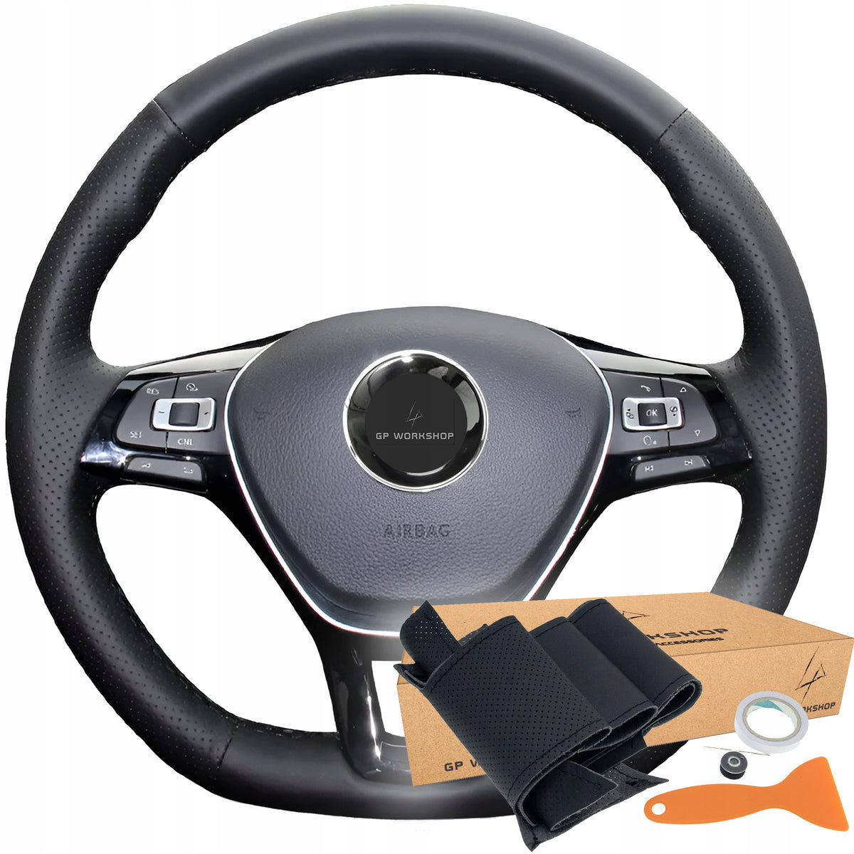 STEERING WHEEL COVER HEM FOR PASSAT B8 GOLF 7 POLO 5 6 CRAFTER TIGUA