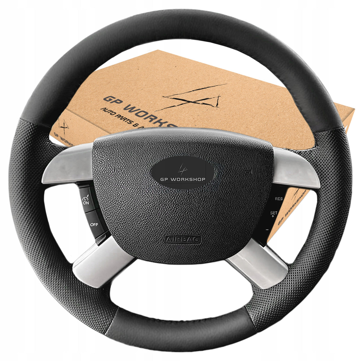 STEERING WHEEL COVER LEATHER FOR FORD KUGA FOCUS C-MAX Manufacturer's catalog number 5905600792346GPworkshop