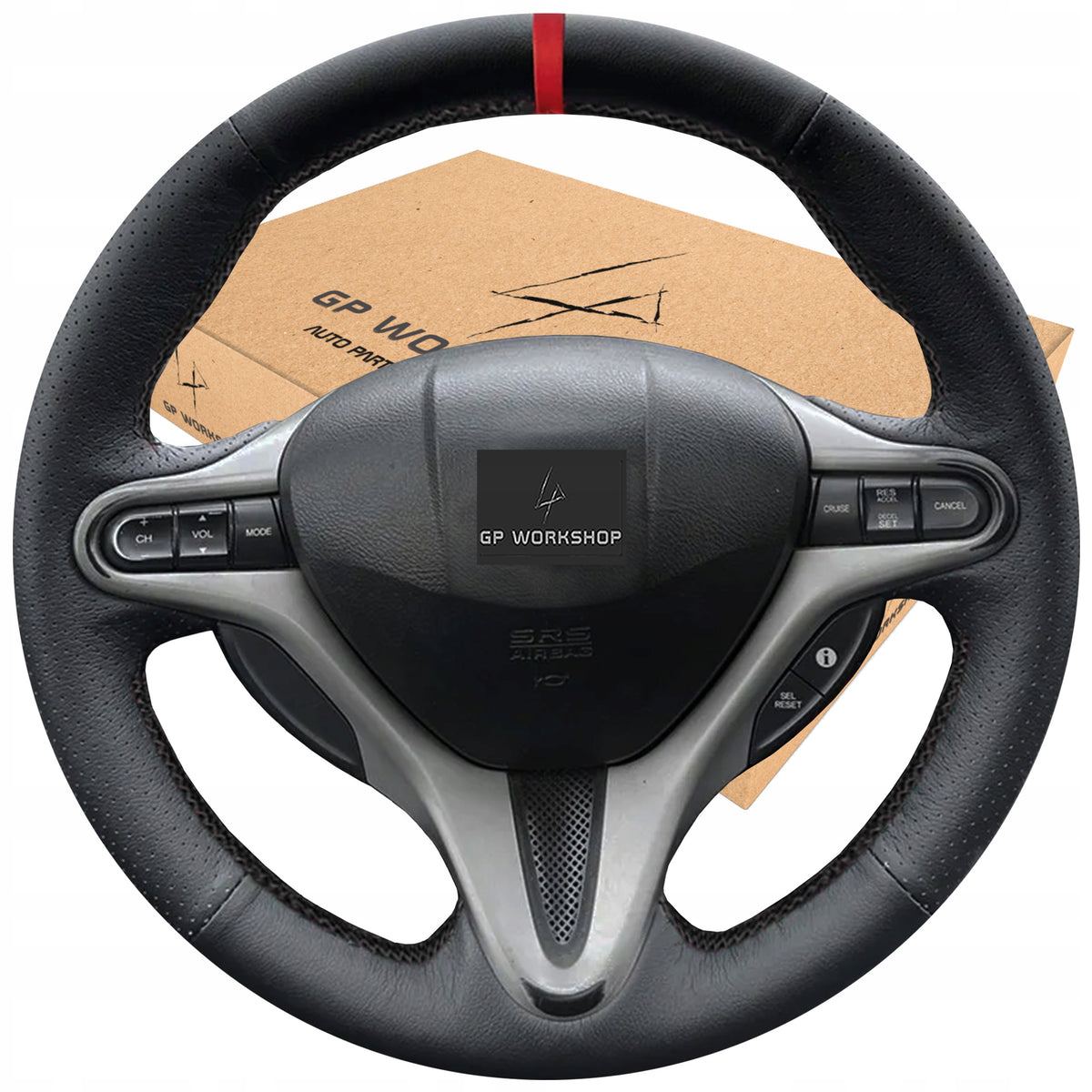STEERING WHEEL COVER LEATHER FOR HONDA CIVIC Manufacturer's catalog number 5905600791110GPworkshop