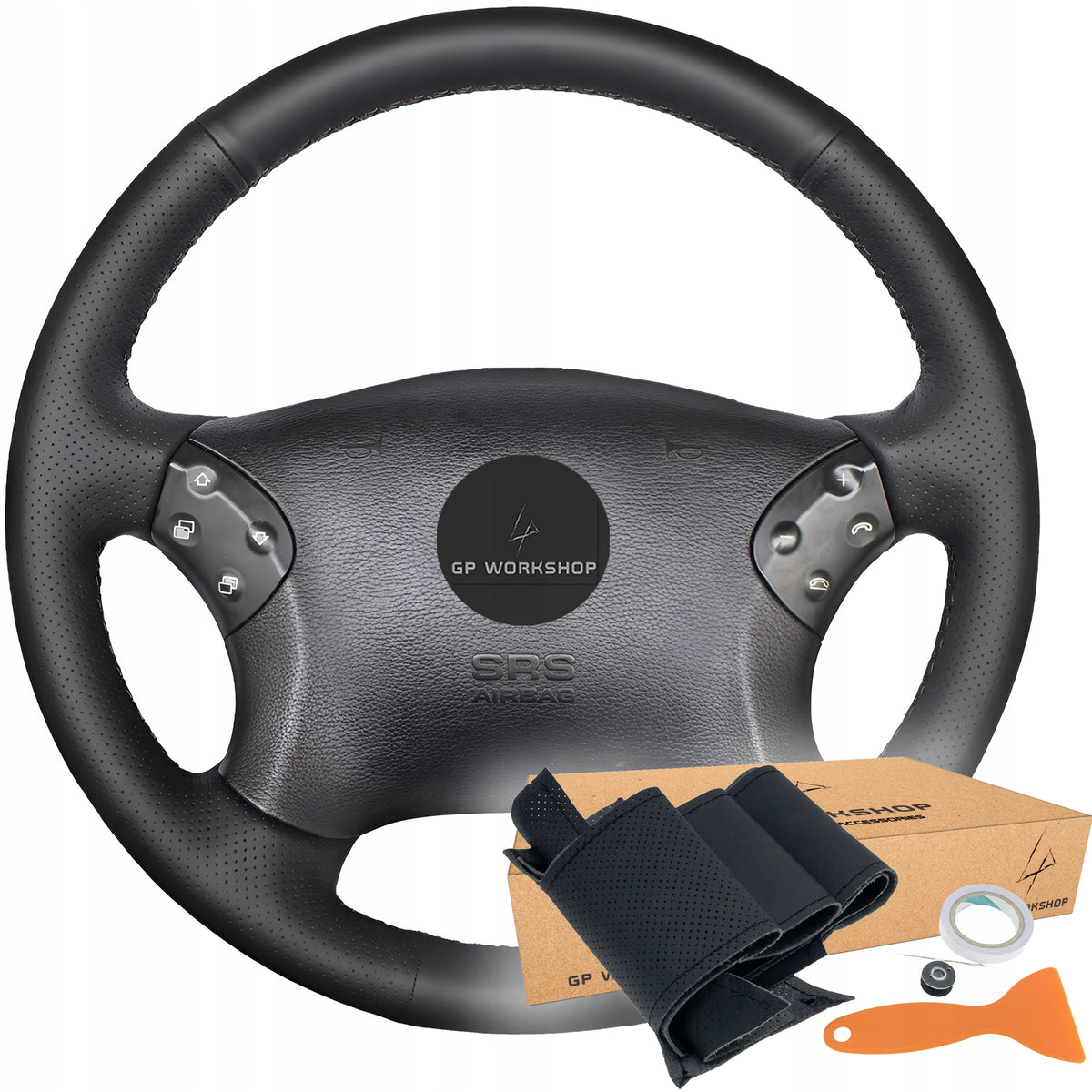 STEERING WHEEL COVER LEATHER FOR MERCEDES C W203 2001-2007