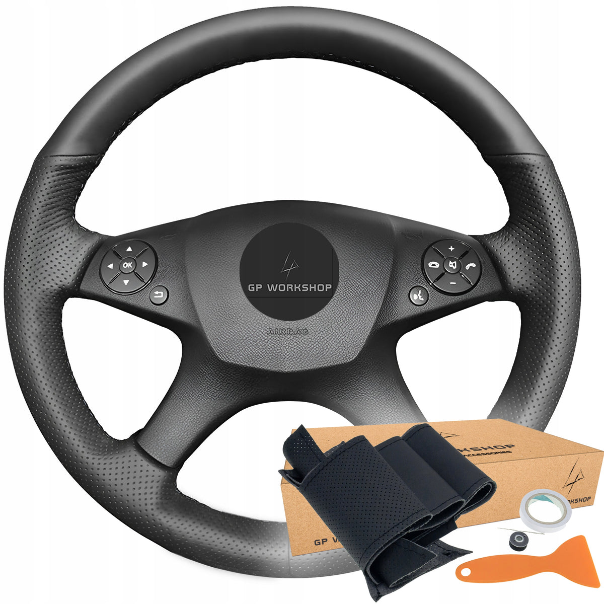 STEERING WHEEL COVER LEATHER FOR MERCEDES C W204 2007-2011