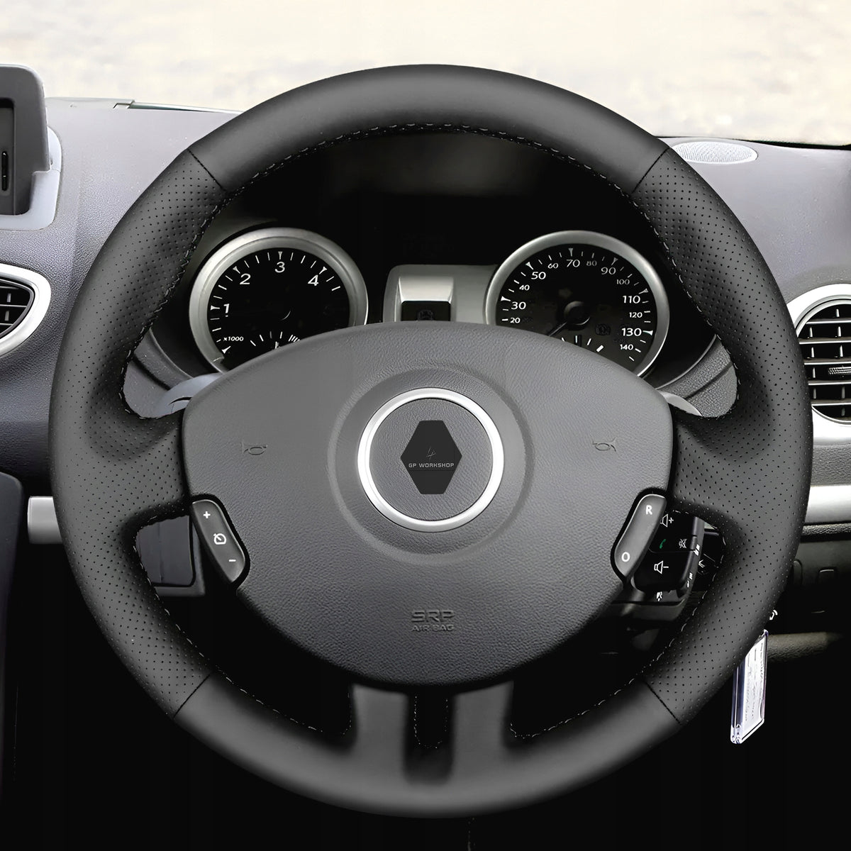 STEERING WHEEL COVER LEATHER FOR RENAULT CLIO III RS 2005-2013 Manufacturer GPworkshop