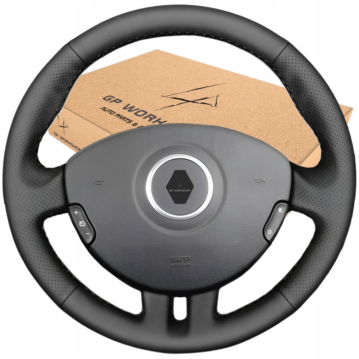 STEERING WHEEL COVER LEATHER FOR RENAULT CLIO III RS 2005-2013 Manufacturer's catalog number GPworkshop5905600794005