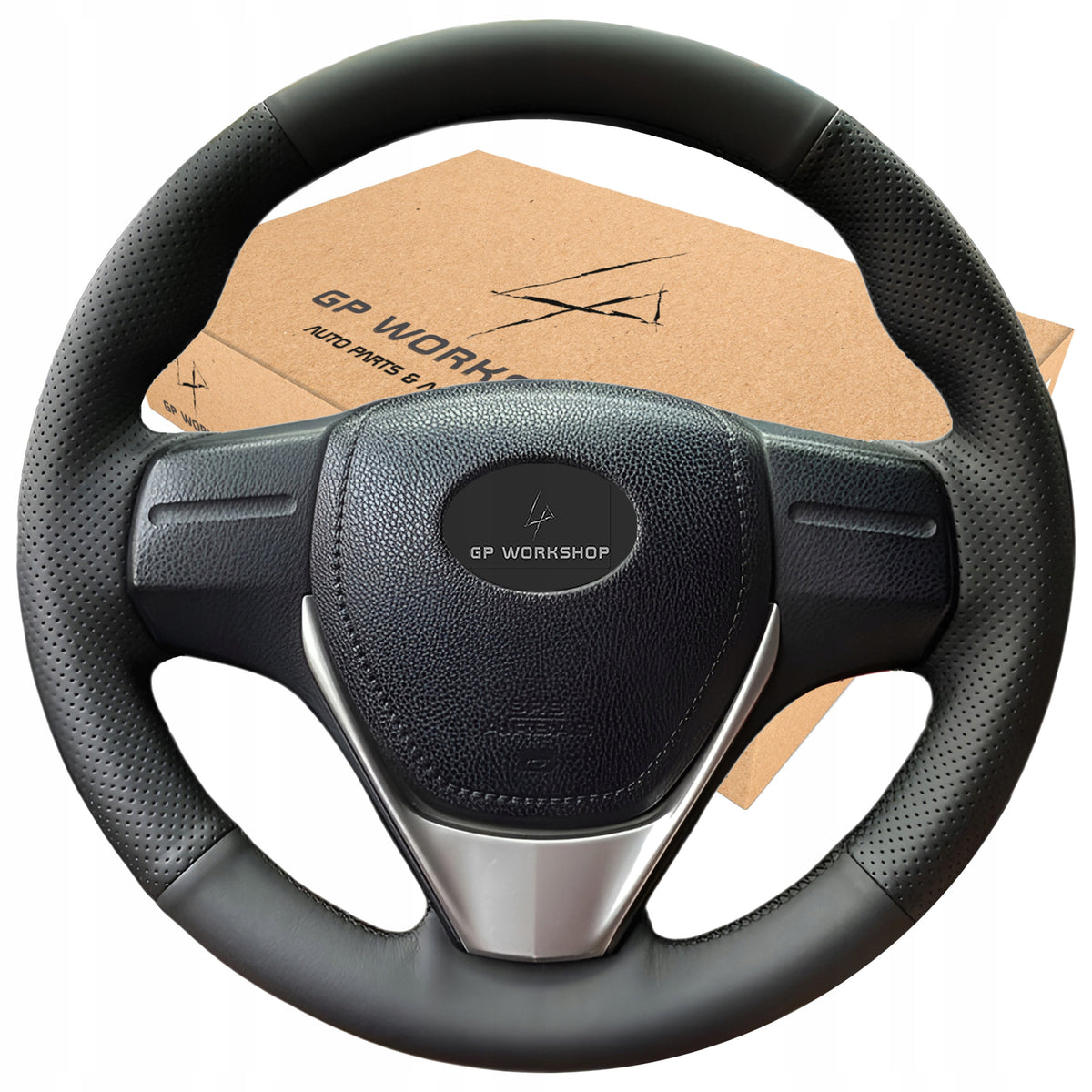 STEERING WHEEL COVER LEATHER FOR TOYOTA RAV4 COROLLA AURIS Manufacturer's catalog number GPworkshop5905600793817