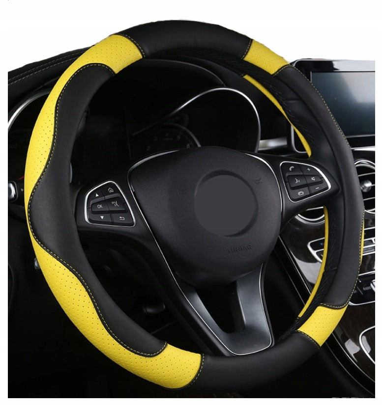 STEERING WHEEL COVER YELLOW UNIVERSAL GIFT