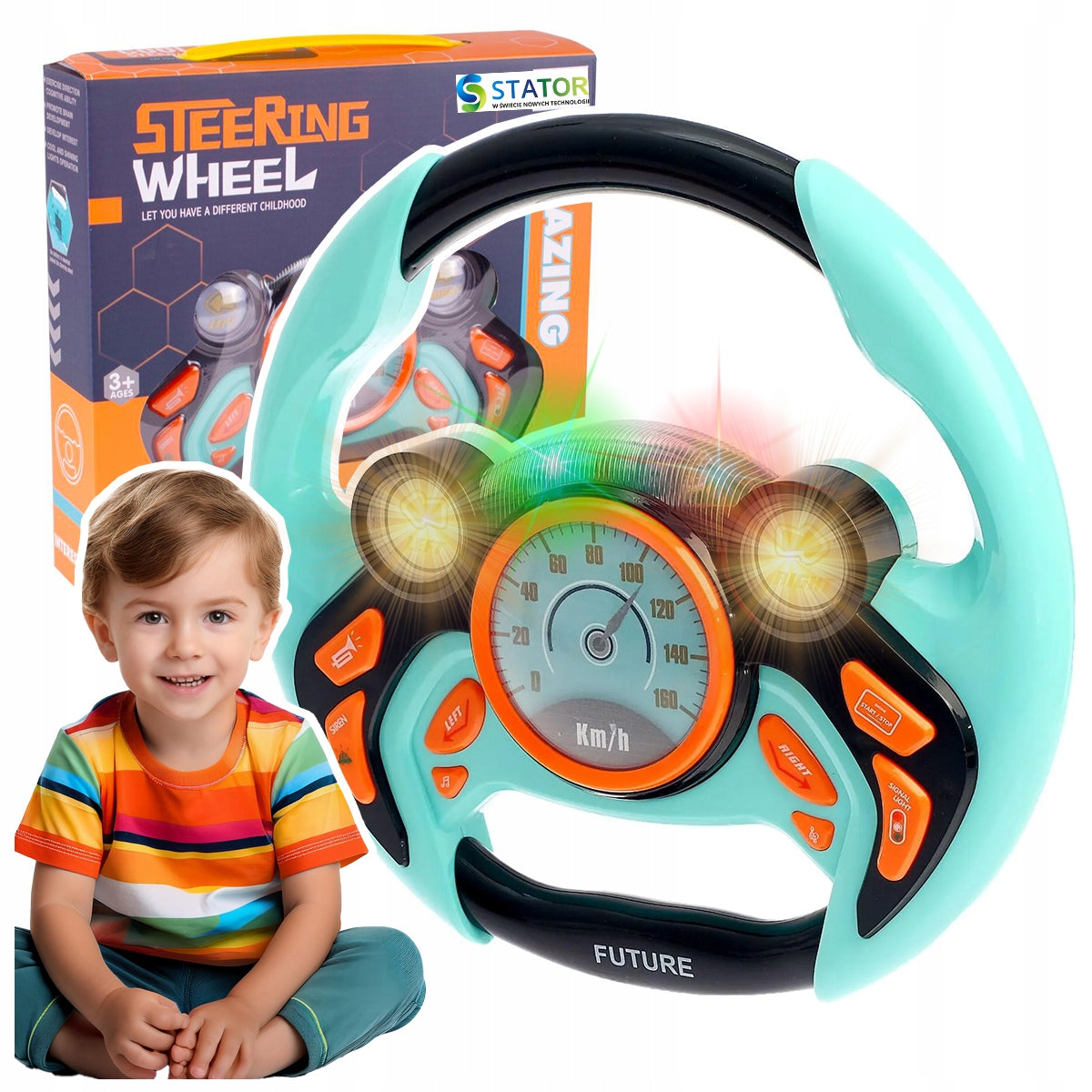 STEERING WHEEL FOR CHILDREN INTERACTIVE DRIVING SIMULATOR CAR LIGHTS SOUNDS Brand Stator