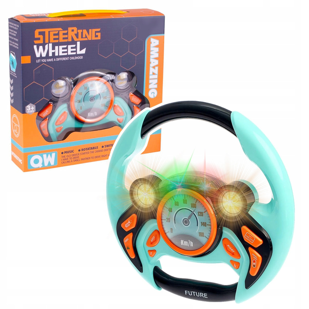 STEERING WHEEL FOR CHILDREN INTERACTIVE DRIVING SIMULATOR CAR LIGHTS SOUNDS
