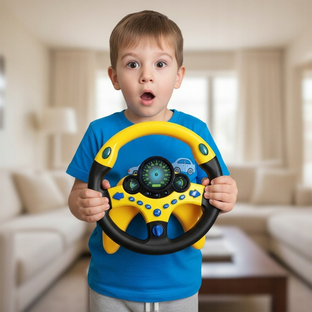 STEERING WHEEL INTERACTIVE TOY FOR CHILDREN DRIVING SIMULATOR SOUNDS OF LIGHT Packaging status original