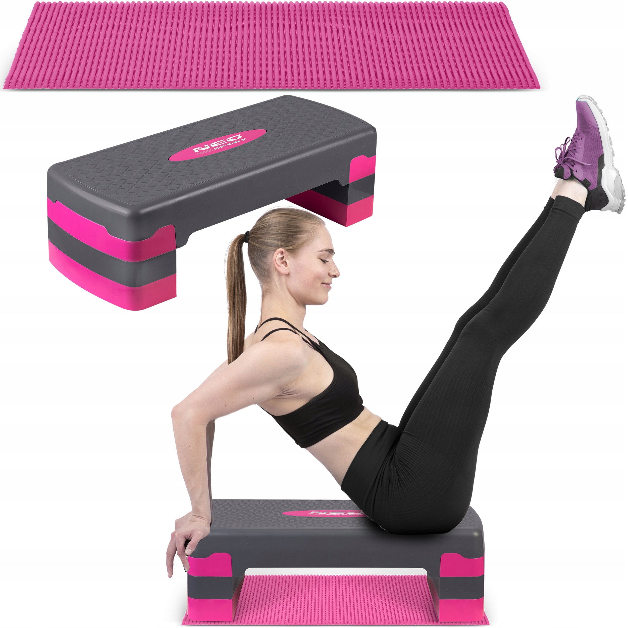 STEP FOR AEROBICS FITNESS EXERCISES 3 DEGREES + MAT