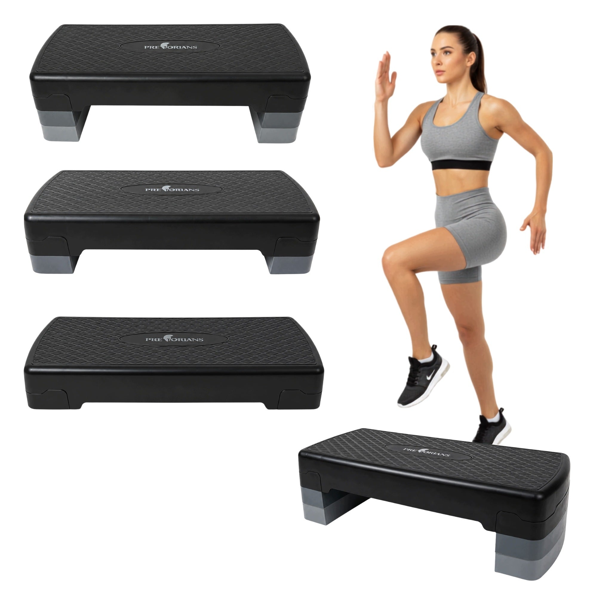 STEP FOR FITNESS AEROBICS ADJUSTABLE STEP 3 STEPS PLATFORM 68 CM