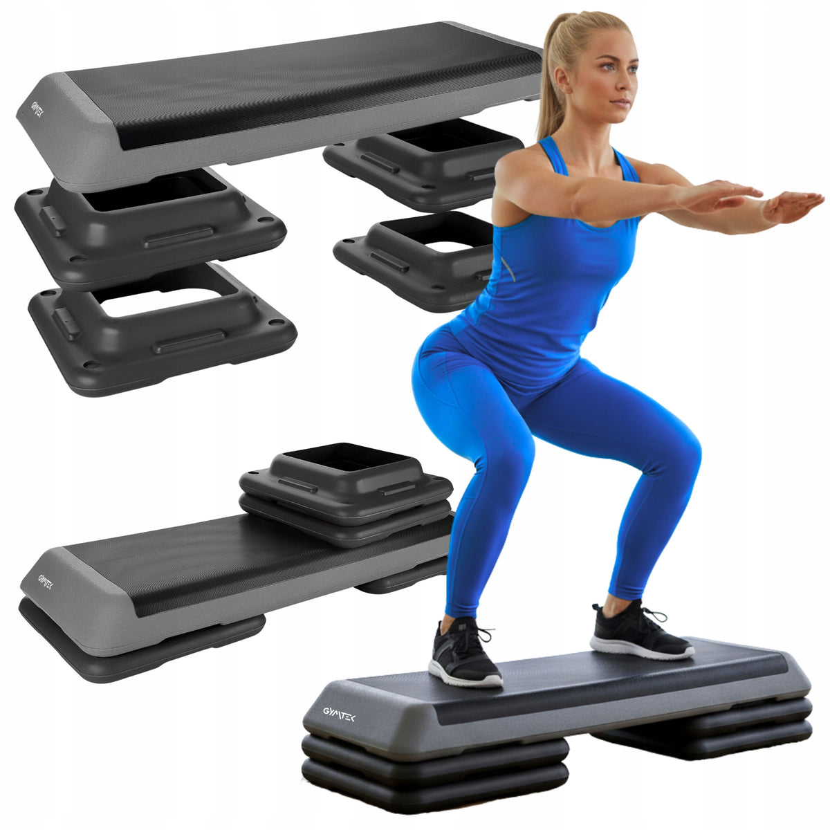 STEP FOR FITNESS EXERCISE STEP AEROBICS 3 STEPS PLATFORM GYMTEK