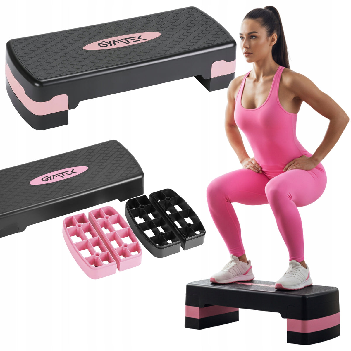 STEP FOR FITNESS EXERCISES AEROBICS STEP PLATFORM 3-DEGREE HIGH GYMTEK