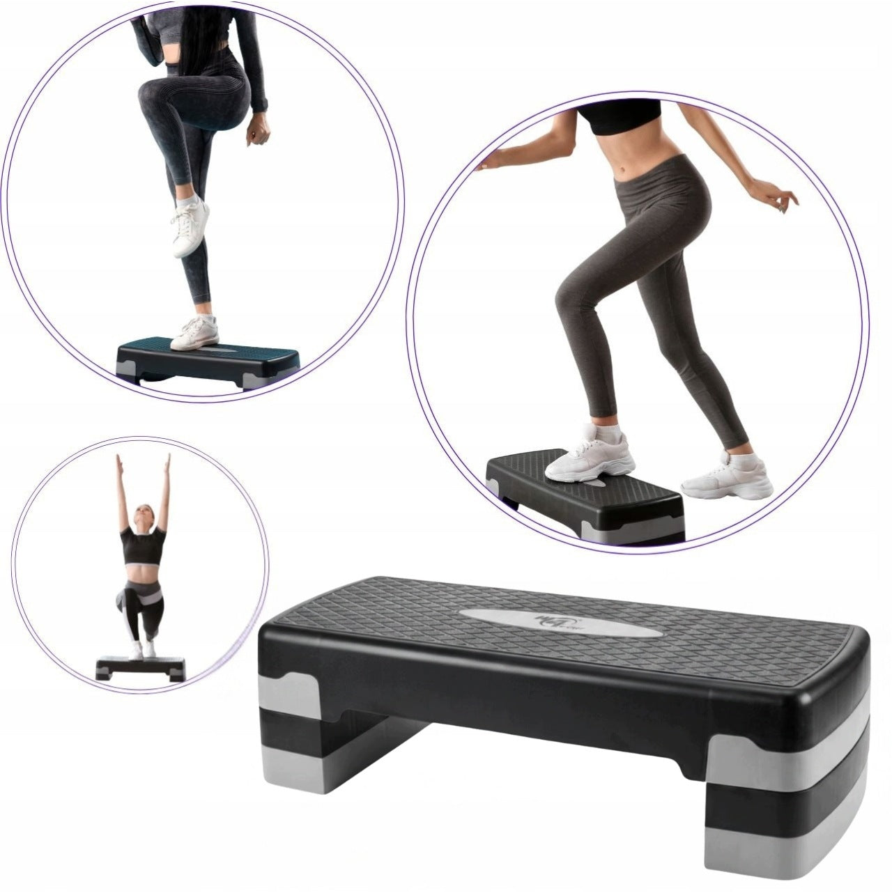 STEP PLATFORM FOR FITNESS AEROBICS EXERCISES 3 STAGE ADJUSTABLE DURABLE Packaging status original