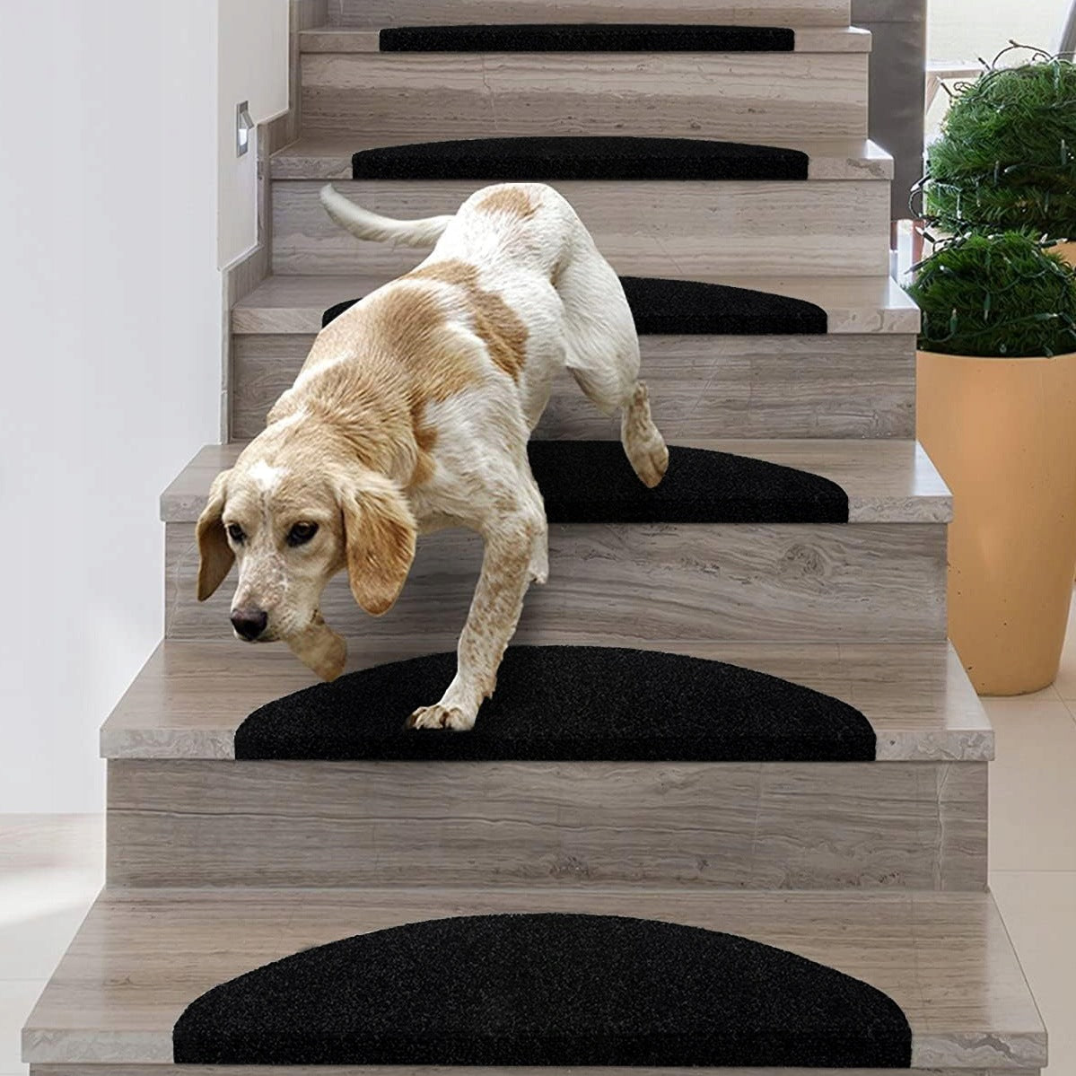 STEPPE STEP RUG BLACK SET OF 15 NON-SLIP FOR HOME Length 63 cm